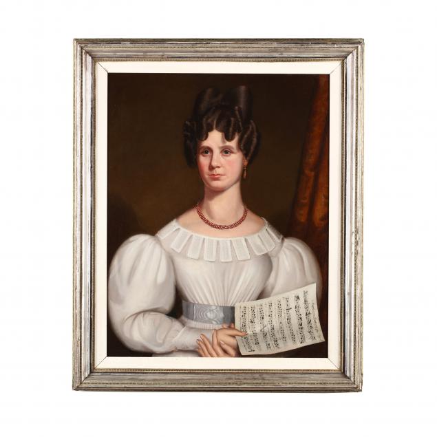 american-school-19th-century-portrait-of-a-woman-holding-sheet-music