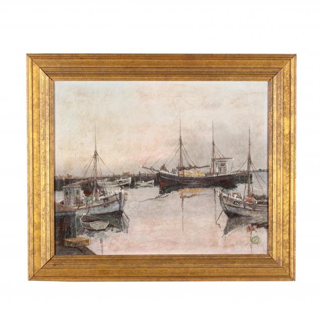 jens-sinding-christensen-denmark-1888-1980-harbor-scene