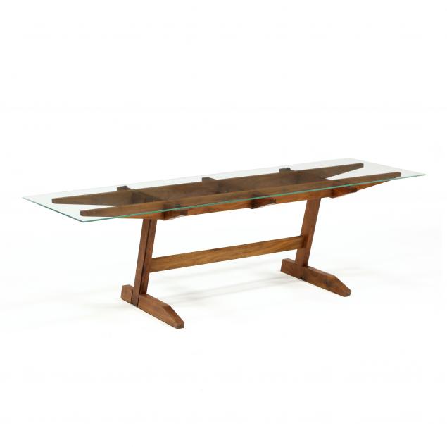 american-craft-walnut-and-glass-coffee-table