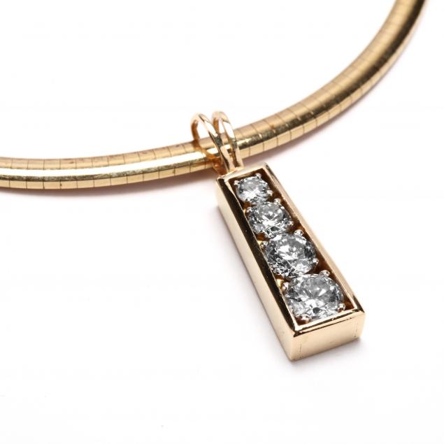 14kt-multi-diamond-pendant-with-14kt-gold-omega-necklace