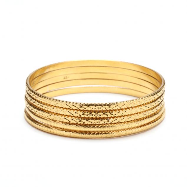 five-high-karat-gold-bangle-bracelets