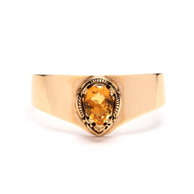 14kt-gold-citrine-cuff-bracelet-robert-kelly