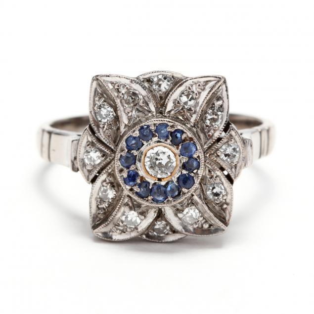 white-gold-diamond-and-sapphire-ring