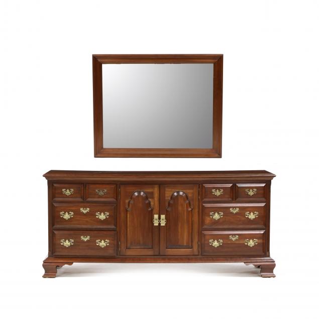 pennsylvania-house-chippendale-style-cherry-dresser-with-mirror
