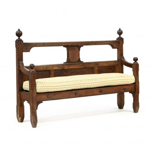 continental-carved-and-painted-pine-bench