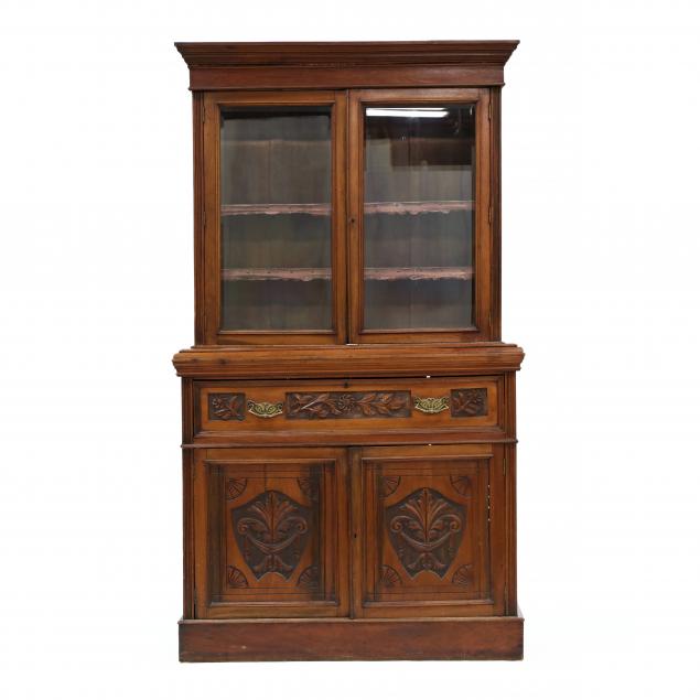 antique-continental-carved-walnut-butler-s-bookcase