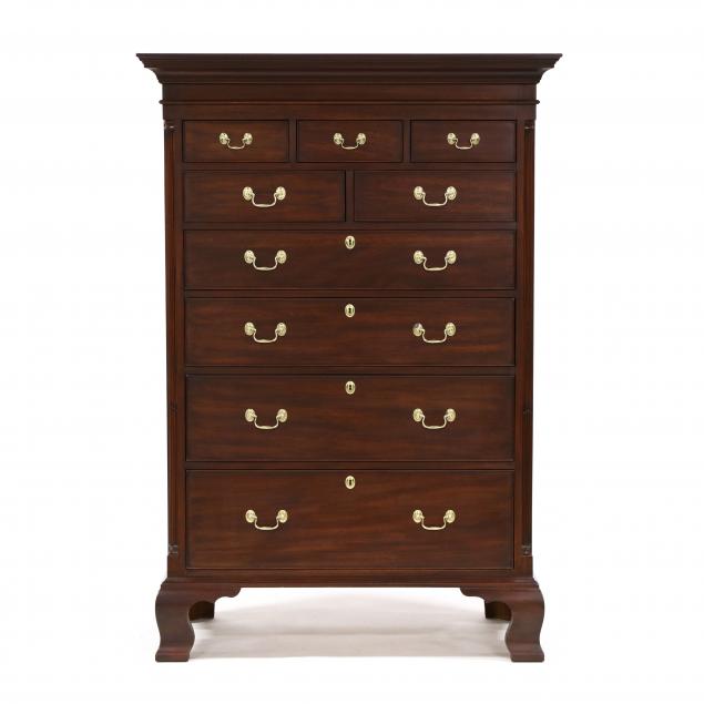 henkel-harris-chippendale-style-mahogany-tall-chest-of-drawers