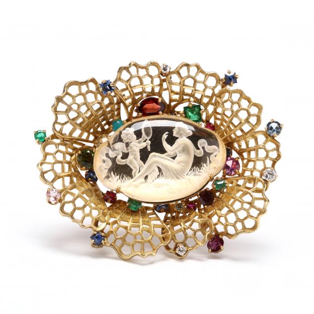 gold-carved-rock-crystal-and-gem-set-brooch