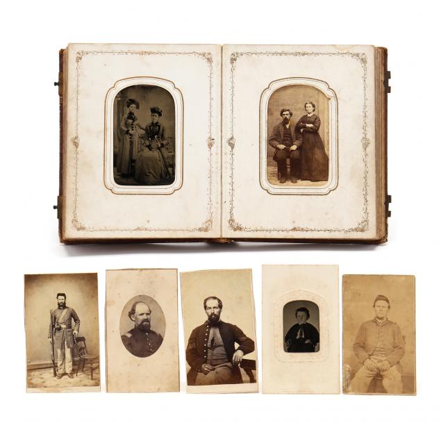 1860s-family-cdv-album-with-four-union-soldier-portraits
