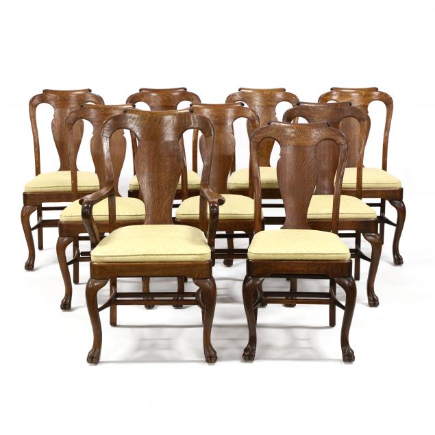 set-of-nine-edwardian-oak-dining-chairs