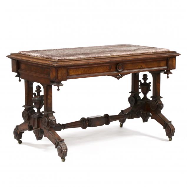 american-renaissance-revival-marble-top-library-table