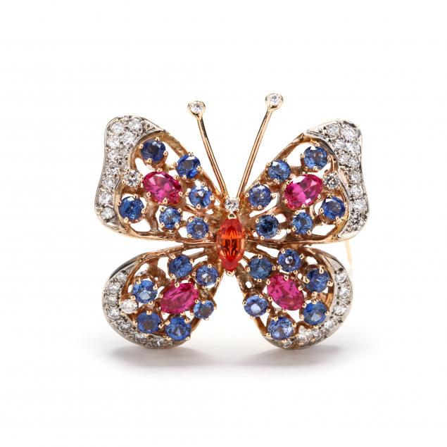 gold-diamond-and-multi-color-sapphire-brooch