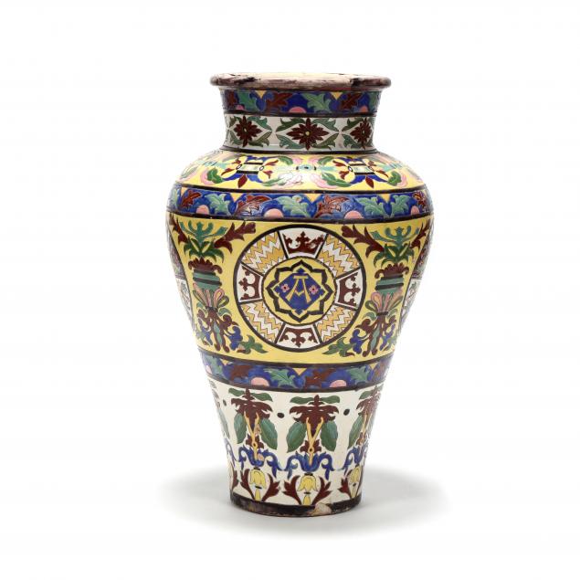 a-large-continental-glazed-pottery-floor-vase