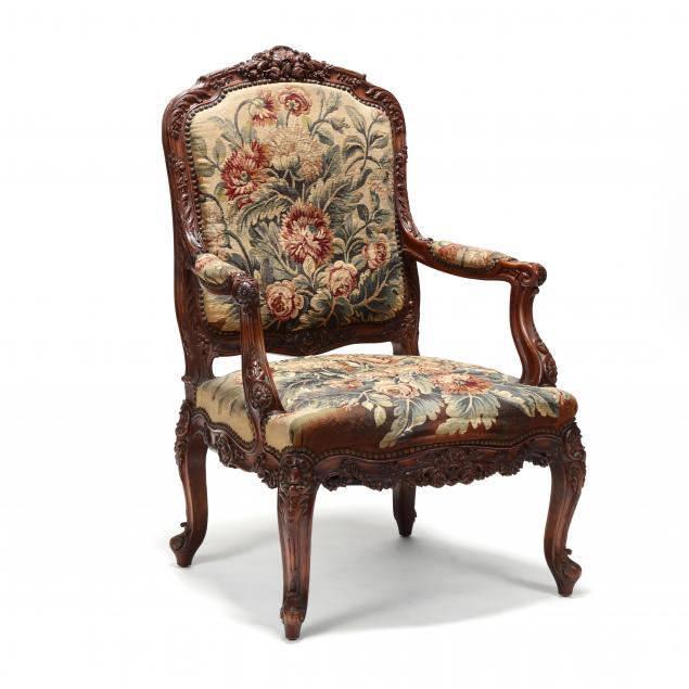 louis-xv-style-carved-walnut-fauteuil