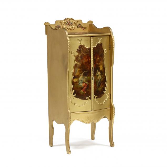 french-rococo-style-painted-and-gilt-music-cabinet