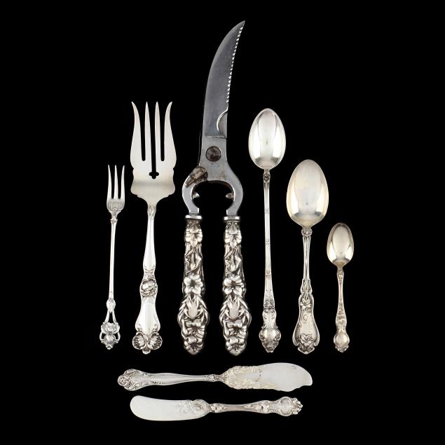 a-collection-of-art-nouveau-sterling-silver-flatware