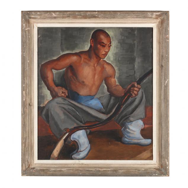 continental-school-20th-century-mid-century-portrait-of-an-archer