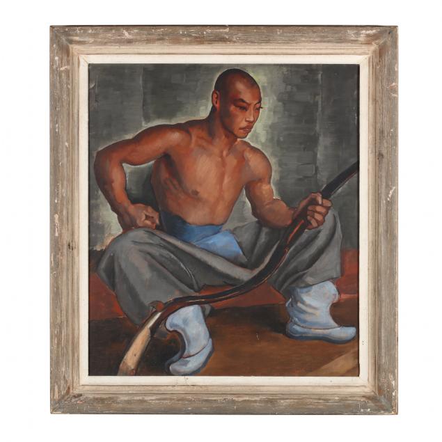 continental-school-20th-century-mid-century-portrait-of-an-archer