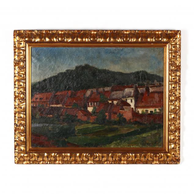 continental-school-20th-century-village-rooftops