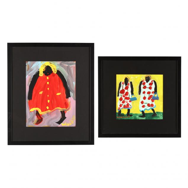 two-folk-art-paintings-woodie-long-fl-alabama-1942-2009
