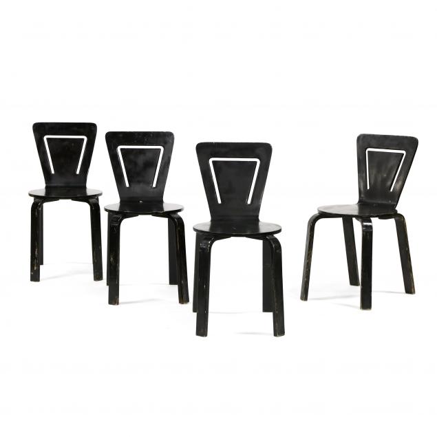 thonet-set-of-four-modern-black-lacquer-chairs