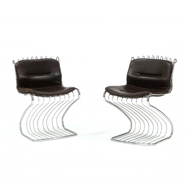 pair-of-modern-chrome-cantilevered-chairs