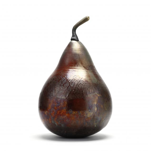 steven-forbes-desoule-nc-raku-pottery-pear