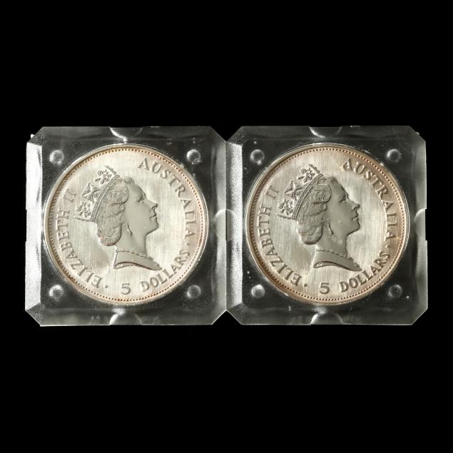 australia-two-1990-5-kookaburra-1-oz-silver-bullion-coins