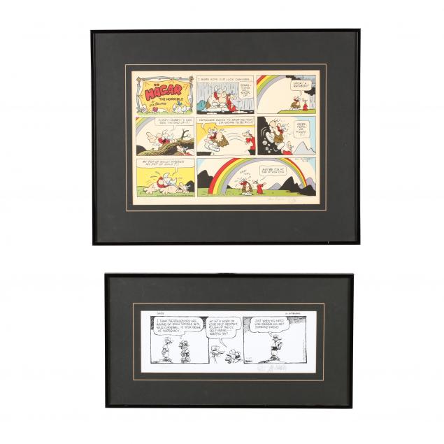two-framed-and-artist-signed-comic-lithographs