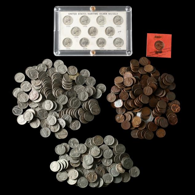 bu-set-of-war-nickels-and-3-1-2-pounds-of-20th-century-nickels-and-cents
