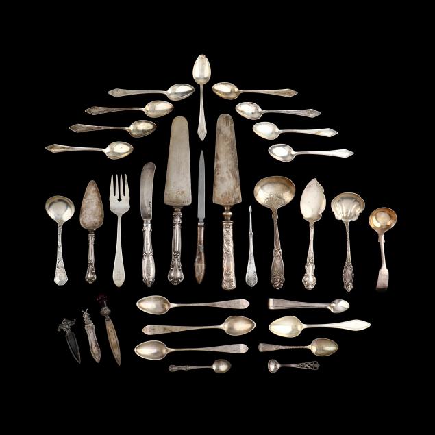 a-collection-of-sterling-silver-coin-silver-flatware