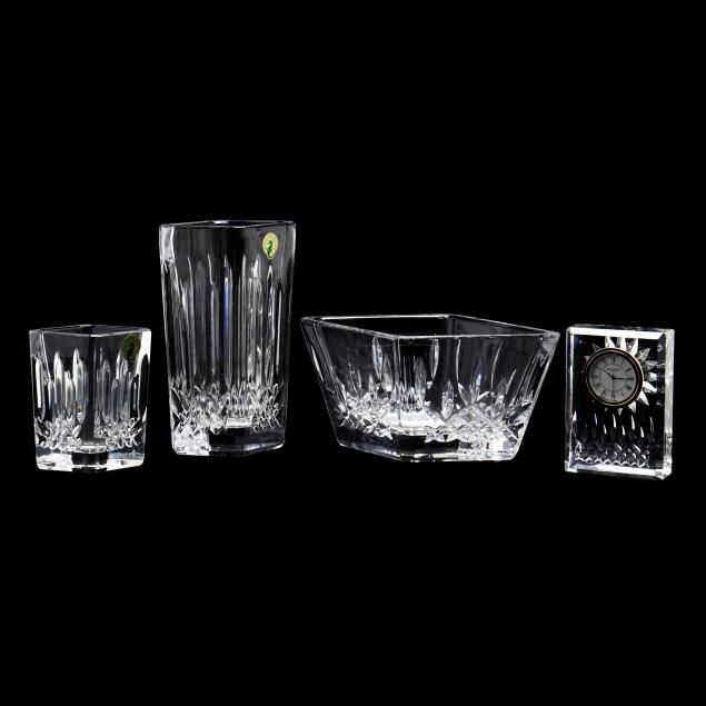 four-waterford-lismore-crystal-table-and-desk-accessories