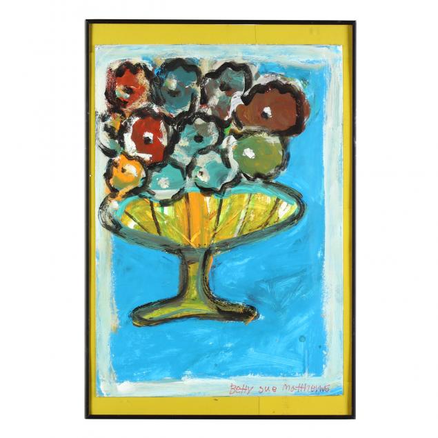 folk-art-painting-betty-sue-matthews-al-1950-flower-vase