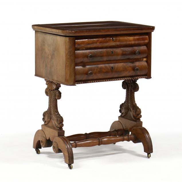 american-classical-carved-mahogany-work-table