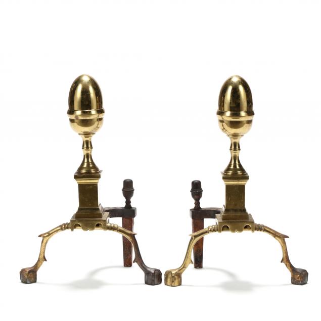 virginia-metal-crafters-pair-of-chippendale-style-brass-andirons