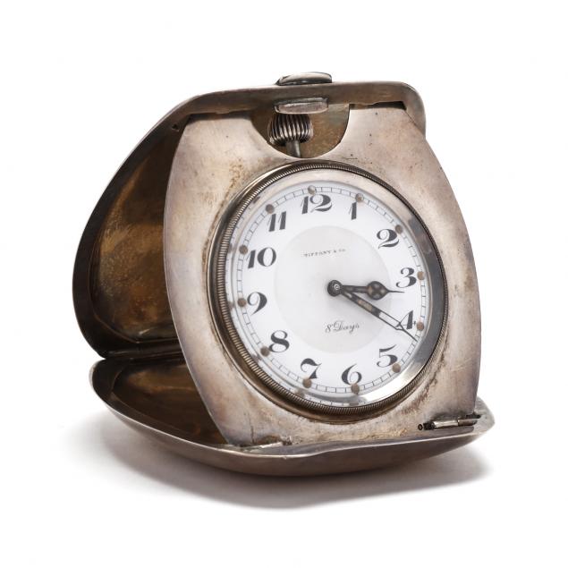 a-tiffany-co-8-day-clock-in-silver-travel-case