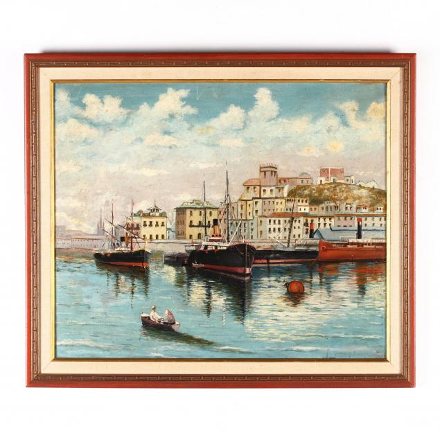 a-vintage-painting-of-a-harbor-in-the-near-east