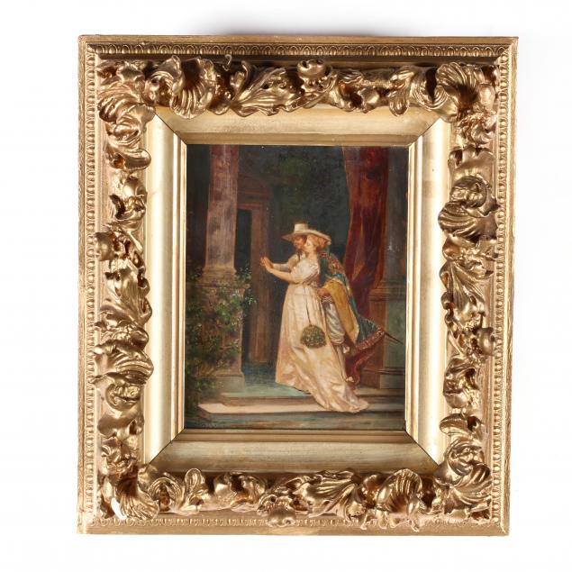 an-antique-hand-painted-chromolithograph-of-two-lovers