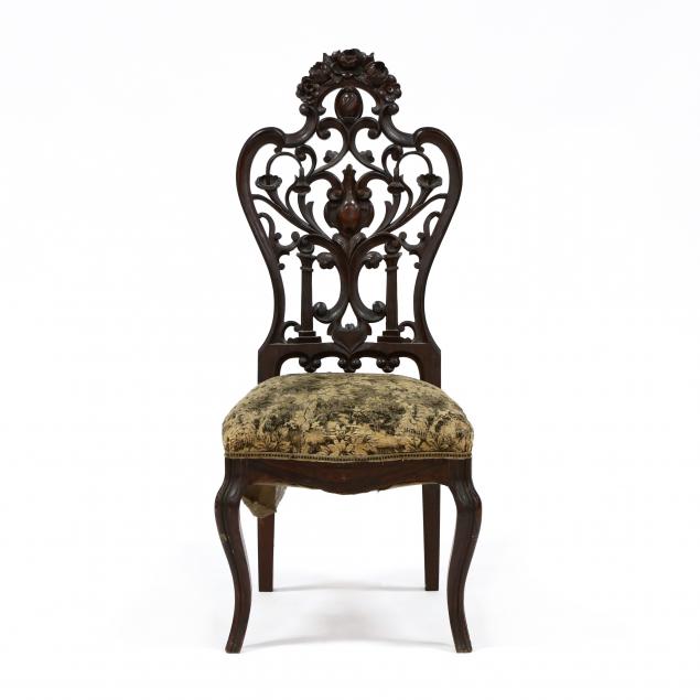renaissance-revival-faux-grain-painted-hall-chair