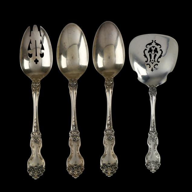 four-wallace-la-reine-sterling-silver-flatware-servers