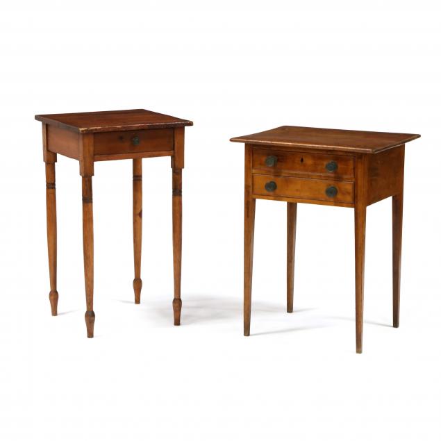 two-antique-american-work-tables