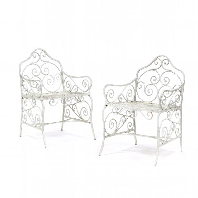 pair-of-vintage-iron-scrollwork-armchairs