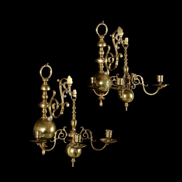 pair-of-colonial-style-brass-wall-sconces