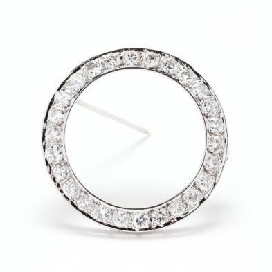 vintage-14kt-white-gold-and-diamond-circle-brooch