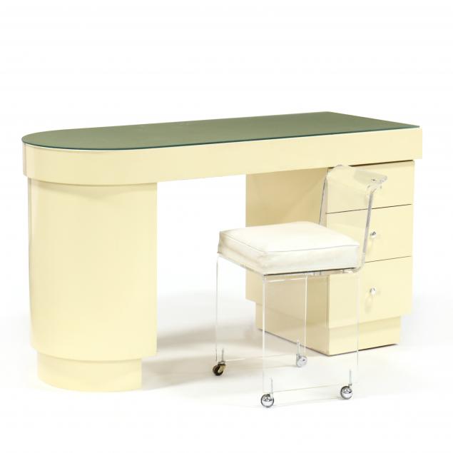 modernist-vanity-with-lucite-stool