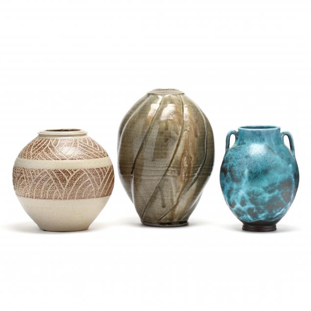 nc-pottery-three-ben-owen-iii-vases