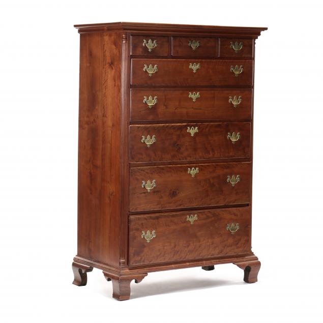 southern-chippendale-walnut-tall-chest-of-drawers