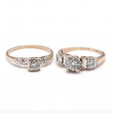 two-gold-and-diamond-rings