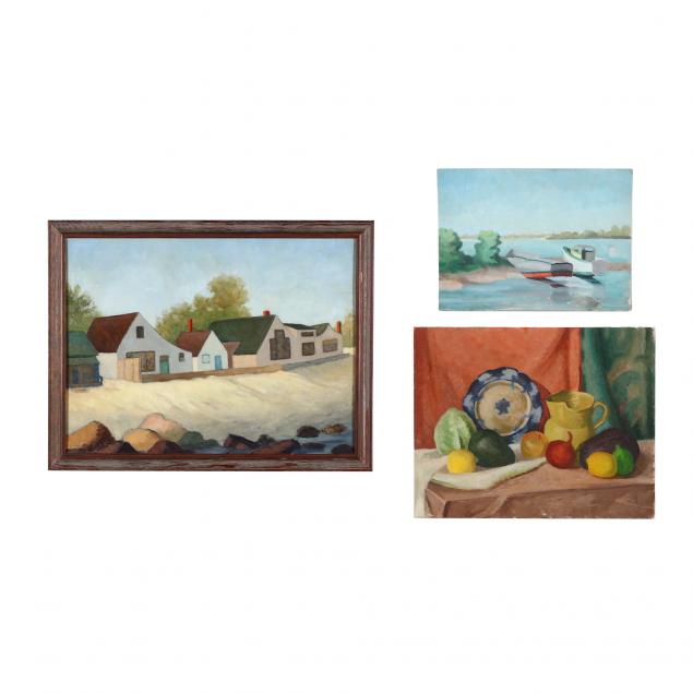 florence-harris-von-schlegell-nc-1894-1978-three-original-paintings