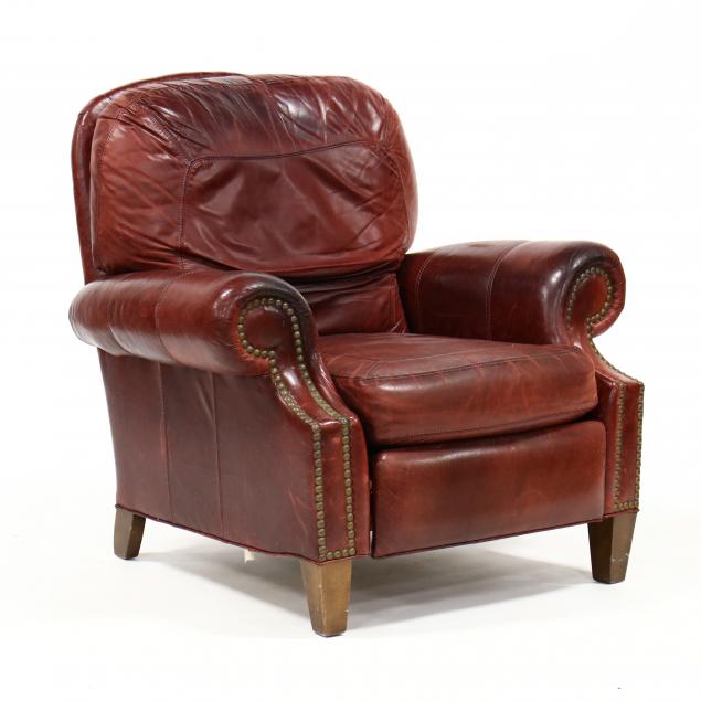 red-leather-upholstered-recliner